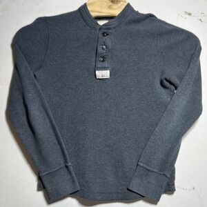 Mens Vtg Y2K Abercrombie & Fitch Henley 3 Button Muscle Long Sleeve S Distressed